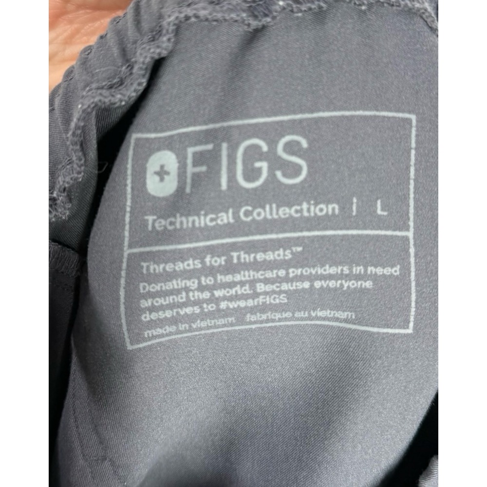 FIGS Charcoal Grey Zamorra Jogger Scrub Pants Women Large Red Drawstring - Picture 7 of 9